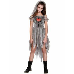 VIP 2 Piece Ghost Bride Costume Girls Size L 10-12 New (Halloween/Dress Up)